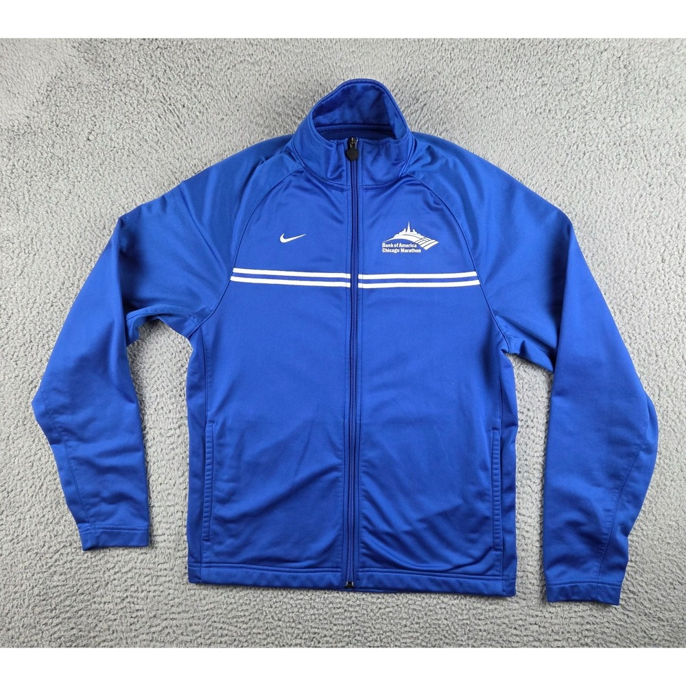 Bank of America Chicago Marathon Track‎ Jacket Mens Small Blue Full Zip
